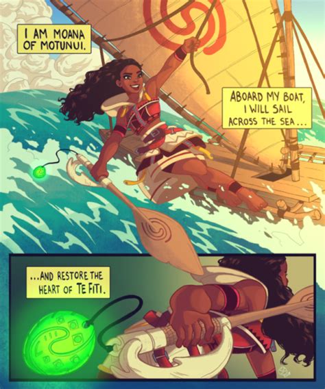 A parody porn comic by Moan-a based on Moana featuring Moana with the chief in chapter 1 and Maui in chapter 2.